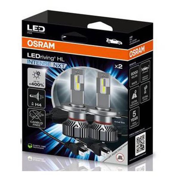 Bombilla LED H4 muy potente 12V + 400% mas de luz LEDriving® HL INTENSE NXT H4 Pack 2 Unids. 64193DWINN Osram