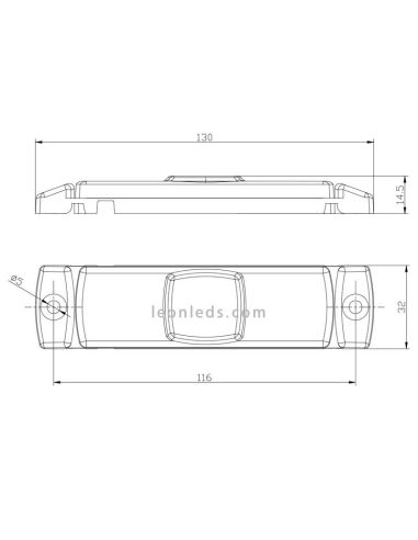 Medida Luz de galibo blanca Delantera con 1,5 metros de cable FT-017 B LED M15 A IA