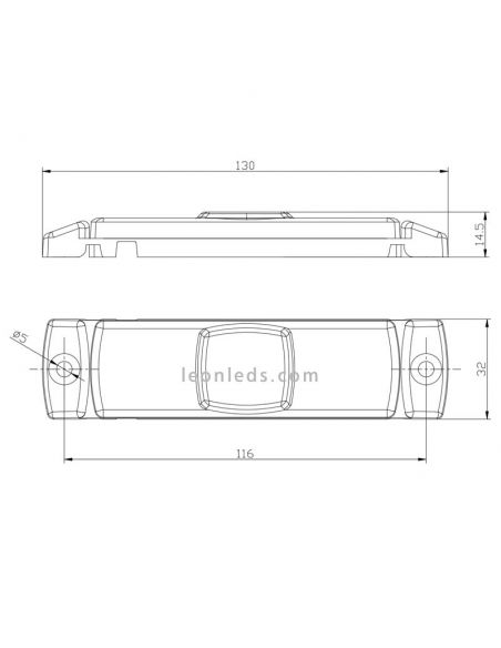 Medição Marcador frontal branco com 1,5 metros de cabo FT-017 B LED M15 A IA
