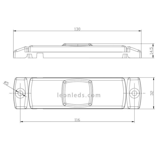 Medida Luz de galibo blanca Delantera con 1,5 metros de cable FT-017 B LED M15 A IA