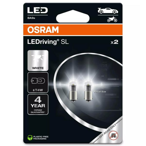 Bombilla LED T4W BA9s 12V 6000K (2Uds) LEDriving 3893DWP-2BL