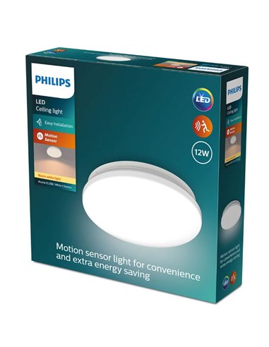 Plafón LED con sensor de movimiento ACUNA 12W, 2700K/4000K, blanco