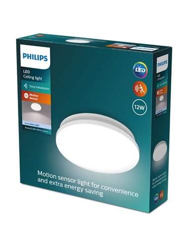 Plafón LED con sensor de movimiento ACUNA 12W, 2700K/4000K, blanco