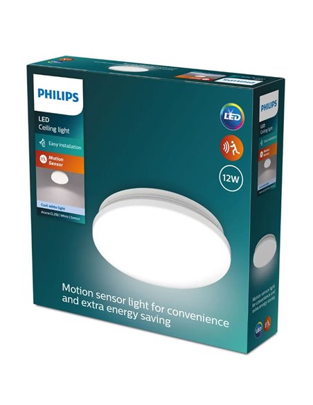 Plafón LED con sensor de movimiento ACUNA 12W, 2700K/4000K, blanco