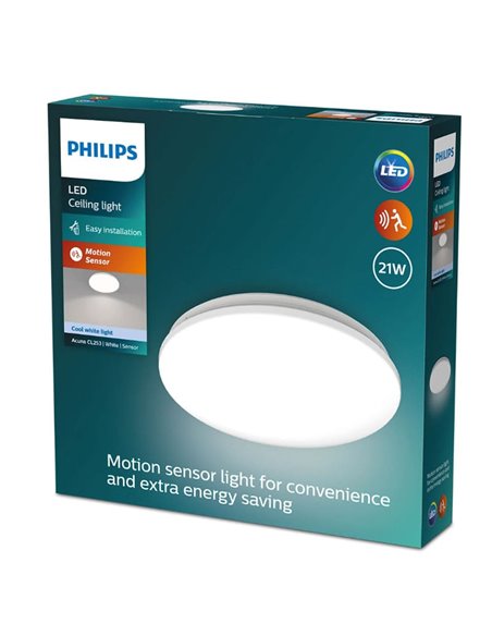 Plafón LED con sensor de movimiento ACUNA 21W, 2700K/4000K, blanco