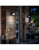 Aplique de exterior con diseño giratorio MIMOSA, antracita, estanco al agua, 7W 2700K/4000K 