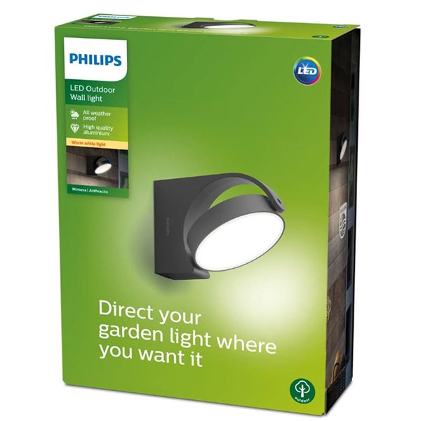 Aplique exterior MIMOSA com design giratório, antracite, à prova de água, 7W 2700K/4000K