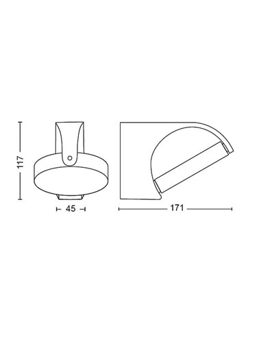 Applique d'extérieur MIMOSA design rotatif, anthracite, étanche, 7W 2700K/4000K