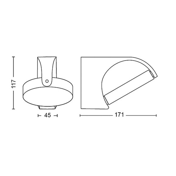 Applique d'extérieur MIMOSA design rotatif, anthracite, étanche, 7W 2700K/4000K