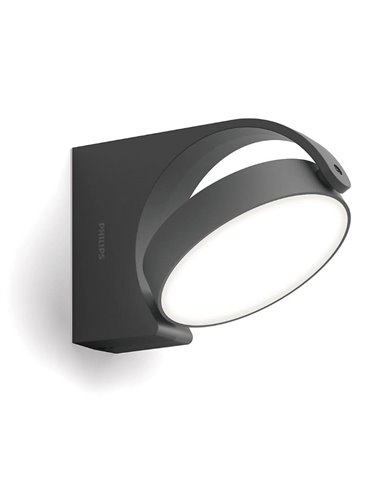 Aplique de exterior con diseño giratorio MIMOSA, antracita, estanco al agua, 7W 2700K/4000K 