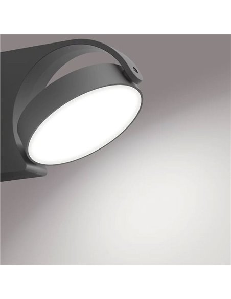 Aplique exterior MIMOSA com design giratório, antracite, à prova de água, 7W 2700K/4000K
