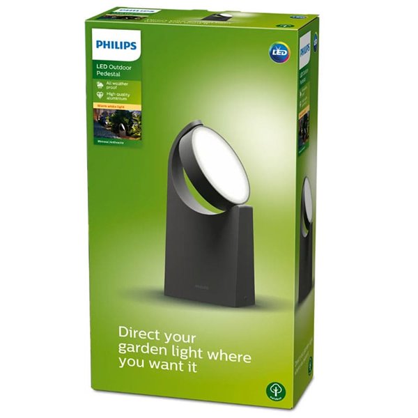 Baliza de suelo para caminos de exterior MIMOSA, antracita, estanco al agua, 7W 2700K/4000K