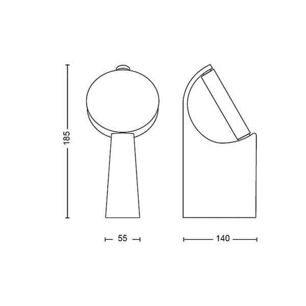 Baliza de suelo para caminos de exterior MIMOSA, antracita, estanco al agua, 7W 2700K/4000K