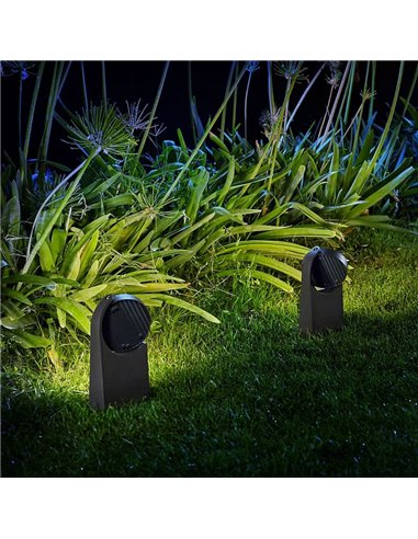 Baliza de suelo para caminos de exterior MIMOSA, antracita, estanco al agua, 7W 2700K/4000K