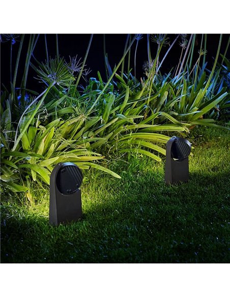 Baliza de suelo para caminos de exterior MIMOSA, antracita, estanco al agua, 7W 2700K/4000K