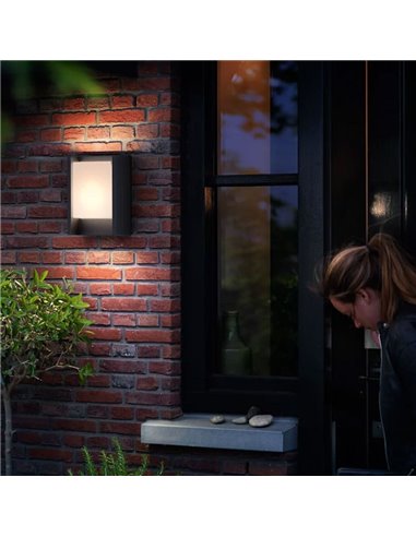 Aplique exterior ARBOR Ultra Efficient, antracite, estanque, 3,8W 3000K