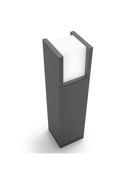 Farol ARBOR Ultra Efficient para caminhos externos, antracite à prova d'água, curto 41,5 cm de altura, 3,8 W 3000 K