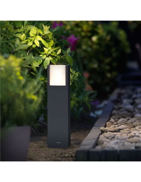 Balise ARBOR Ultra Efficace pour allée extérieure, anthracite étanche, courte 41,5cm de hauteur, 3,8W 3000 K