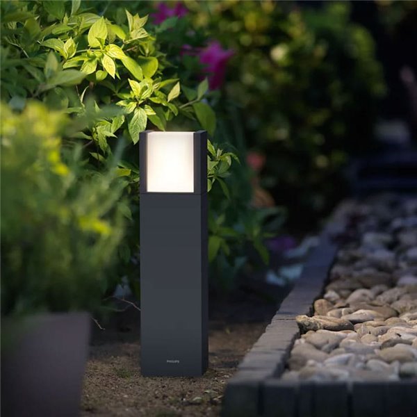 Balise ARBOR Ultra Efficace pour allée extérieure, anthracite étanche, courte 41,5cm de hauteur, 3,8W 3000 K