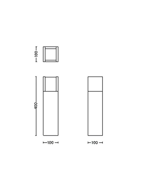 Baliza para caminos de exterior ARBOUR Ultra Eficiente, antracita estanco al agua, corto 41,5cm de altura, 3,8W 3000 K