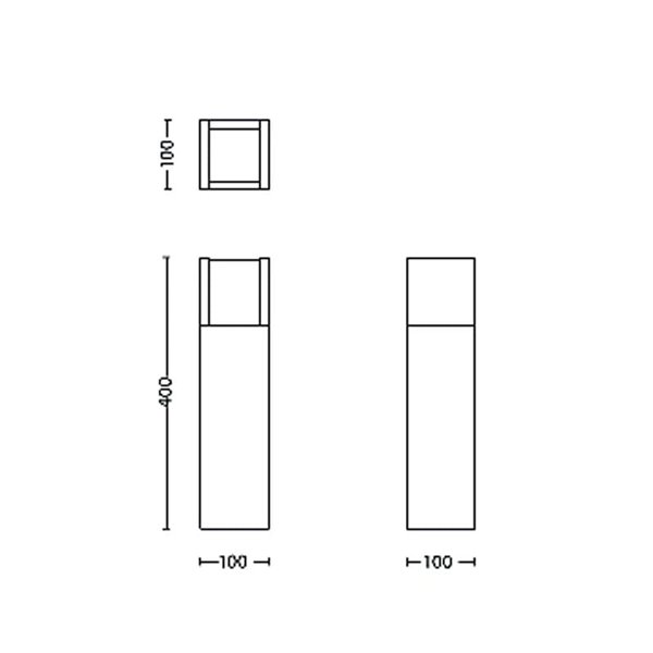 Baliza para caminos de exterior ARBOUR Ultra Eficiente, antracita estanco al agua, corto 41,5cm de altura, 3,8W 3000 K