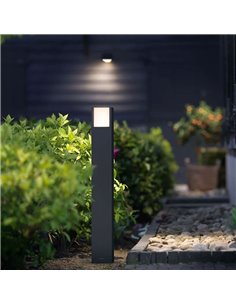 Baliza para caminos de exterior ARBOUR, Ultra Eficiente, antracita estanco al agua, largo 78,5cm de altura, 3,8W 3000 K 2