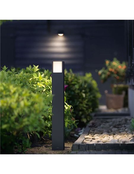 Balise de chemin d'extérieur ARBOR, Ultra Efficace, étanche anthracite, longueur 78,5cm de hauteur, 3,8W 3000 K