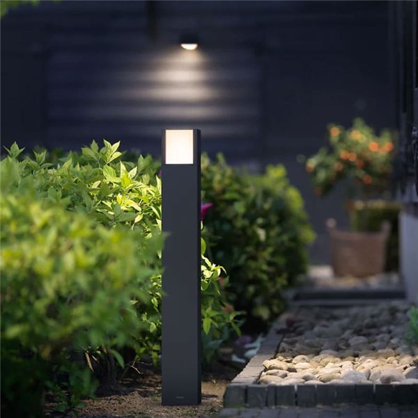 Baliza para caminos de exterior ARBOUR, Ultra Eficiente, antracita estanco al agua, largo 78,5cm de altura, 3,8W 3000 K