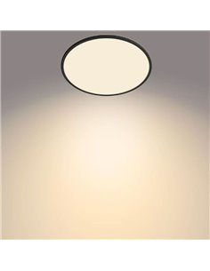 Plafonnier rond orientable SUPERSLIM 22W, noir, 2700K SceneSwitch 2