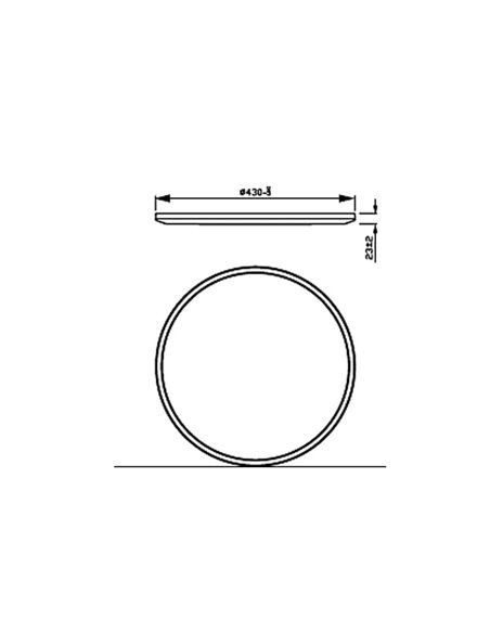 Plafón de techo redondo regulable 22W SUPERSLIM, negro, 2700K SceneSwitch