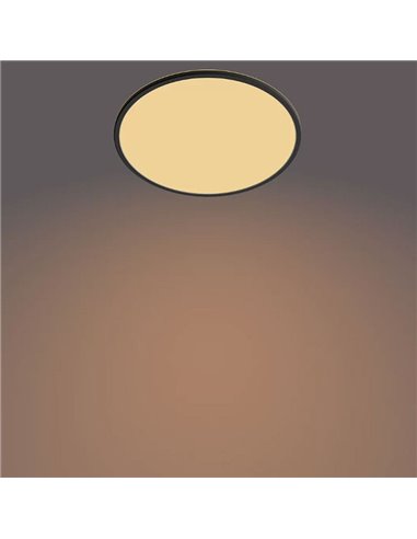 Plafonnier rond orientable SUPERSLIM 22W, noir, 2700K SceneSwitch