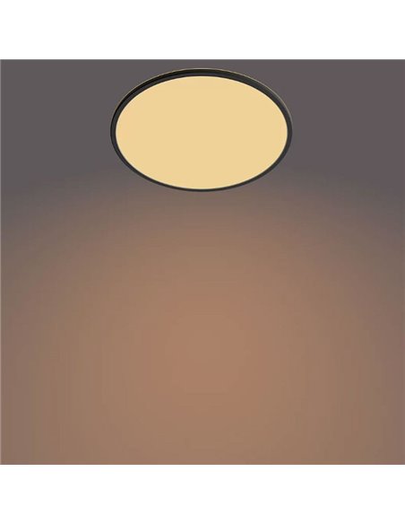 Plafonnier rond orientable SUPERSLIM 22W, noir, 2700K SceneSwitch