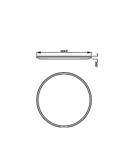 Plafón de techo redondo regulable 36W SUPERSLIM, blanco, 2700K SceneSwitch