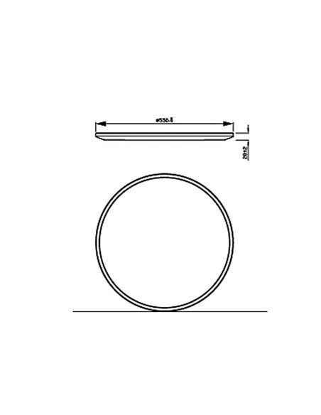 Plafón de techo redondo regulable 36W SUPERSLIM, negro, 2700K SceneSwitch