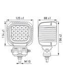 Medidas Faro LED de trabajo Hella S5000 2.0 - 5000Lm con Luz de Posición Blanca y Ámbar R148 1GA 357 109-221