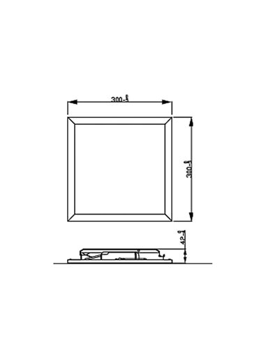 Plafonnier carré blanc 12W CEILING, 2700K 1100Lm/4000K 1200Lm, dimmable, 30cm