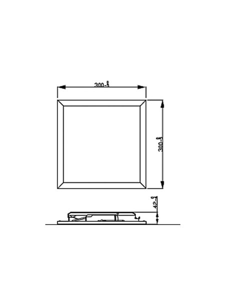 Plafon quadrado branco 12W CEILING, 2700K 1100Lm/4000K 1200Lm, regulável, 30cm