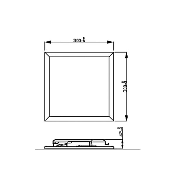 Plafonnier carré blanc 12W CEILING, 2700K 1100Lm/4000K 1200Lm, dimmable, 30cm