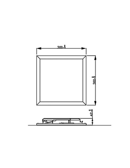 Plafón cuadrado blanco 12W CEILING, 2700K 1100Lm/4000K 1200Lm, regulable, 30cm