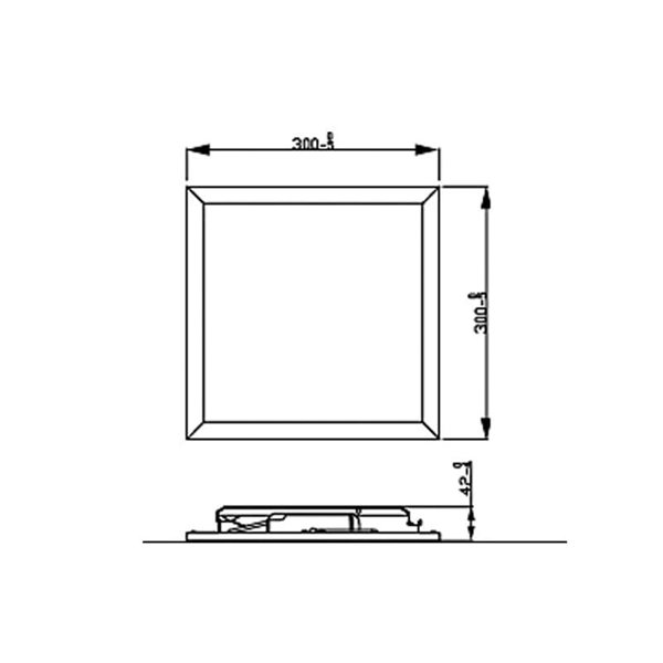 Plafonnier carré blanc 12W CEILING, 2700K 1100Lm/4000K 1200Lm, dimmable, 30cm