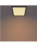 Plafón cuadrado negro 12W CEILING, 2700K 1100Lm, regulable, 30cm