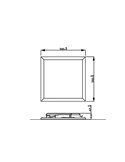 Plafón cuadrado negro 12W CEILING, 2700K 1100Lm, regulable, 30cm