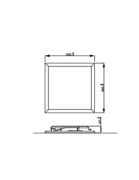 Plafón cuadrado negro 12W CEILING, 2700K 1100Lm, regulable, 30cm