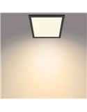Plafón cuadrado negro 12W CEILING, 2700K 1100Lm, regulable, 30cm