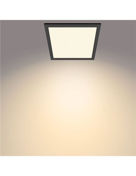 Plafón cuadrado negro 12W CEILING, 2700K 1100Lm, regulable, 30cm