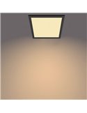 Plafon quadrado preto 12W CEILING, 2700K 1100Lm, regulável, 30cm