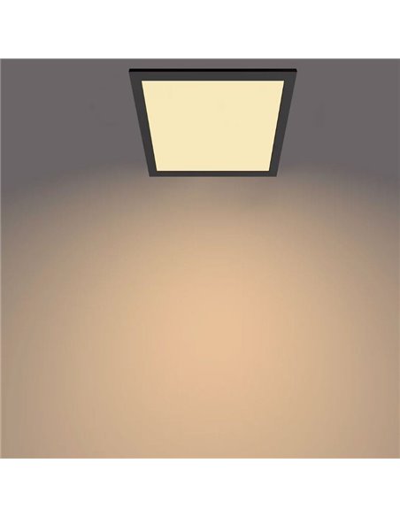 Plafón cuadrado negro 12W CEILING, 2700K 1100Lm, regulable, 30cm