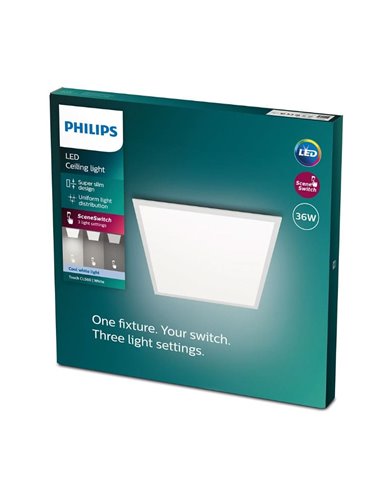 Plafón cuadrado blanco 36W CEILING, 2700K 3300Lm/4000K 3600Lm, regulable, 30cm
