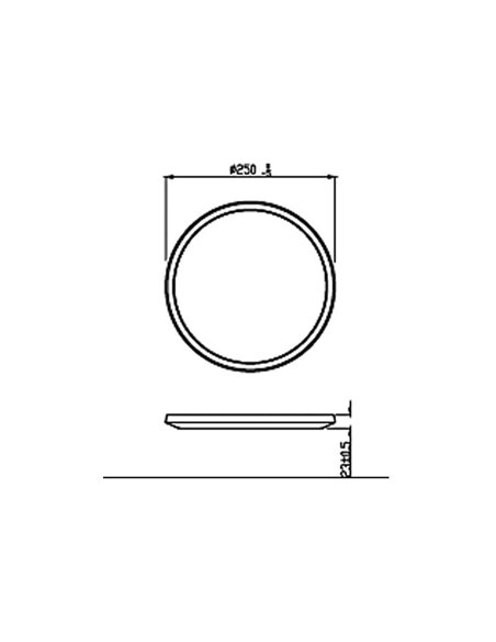 Plafón redondo SUPERSLIM 15W, regulable, blanco, 2700K  1300Lm, IP44