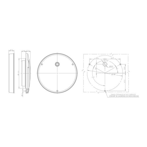 Luz traseira redonda cromada LED...